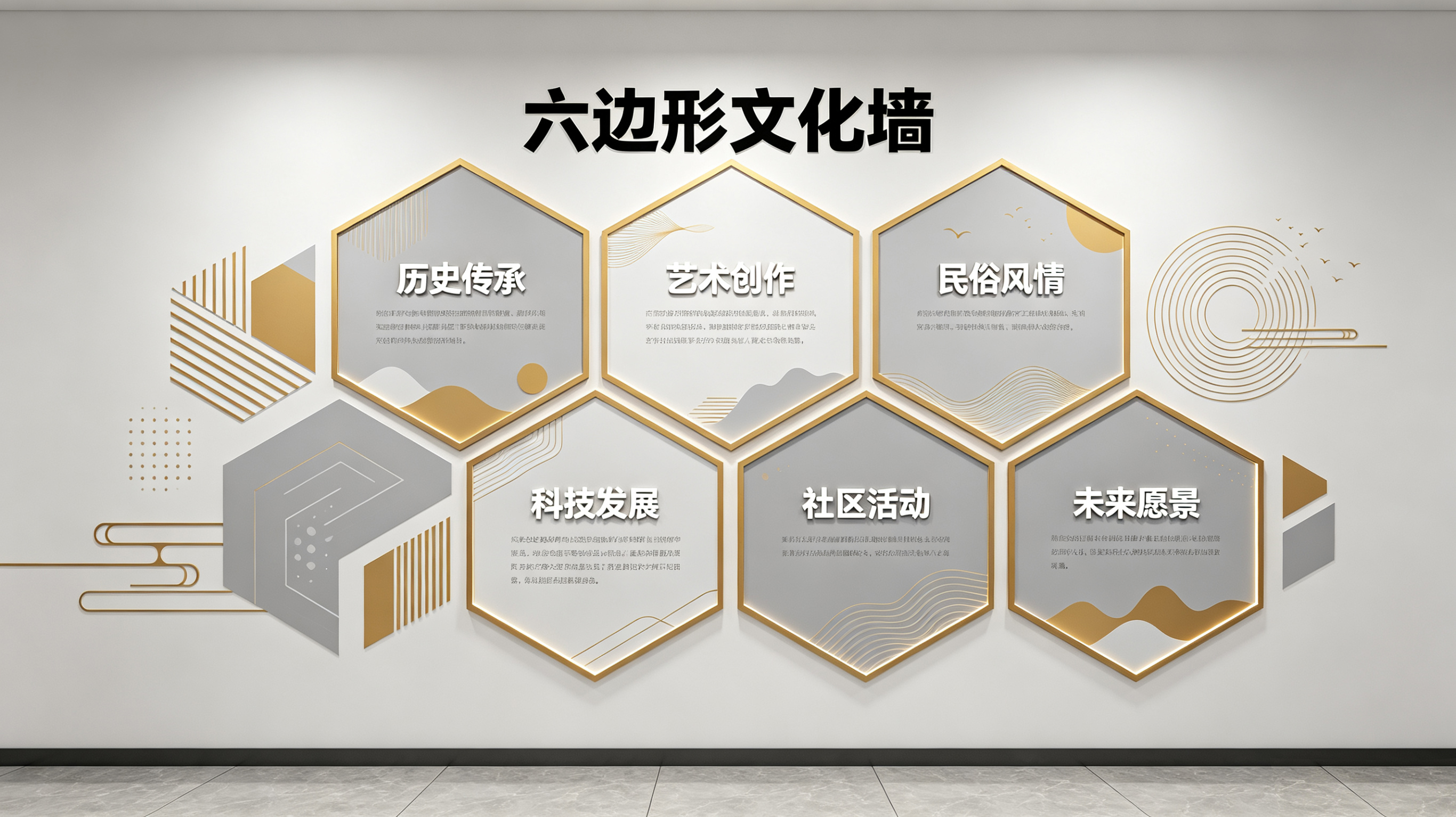 滑县企业文化墙 | 六边形信息美学